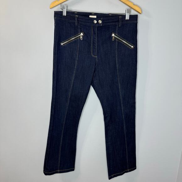Cinq à Sept  Rita Crop Denim Jean High Rise Stretch Dark Wash Sz 10 - Picture 10 of 10